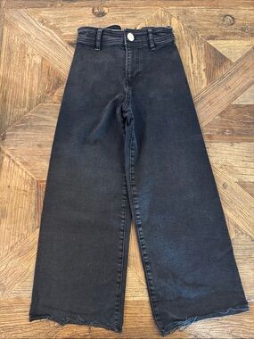 Zara Girls Black wide leg Jeans with adjustable waist